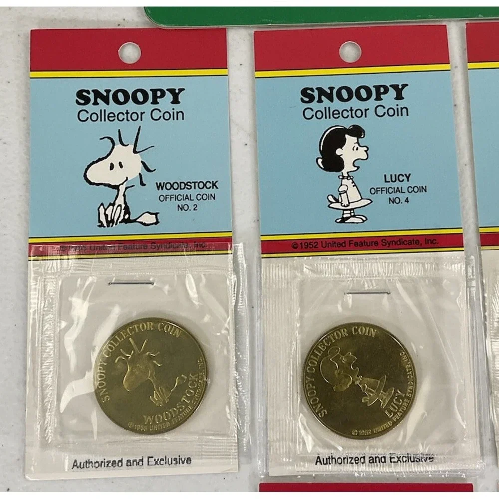 Knotts Berry Farm Camp Snoopy Set Of 6 Collector Coins & Display Board